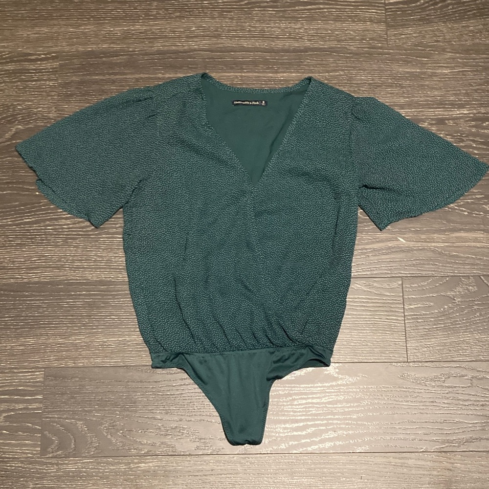 Abercrombie & Fitch Green Wrap Bodysuit Top
